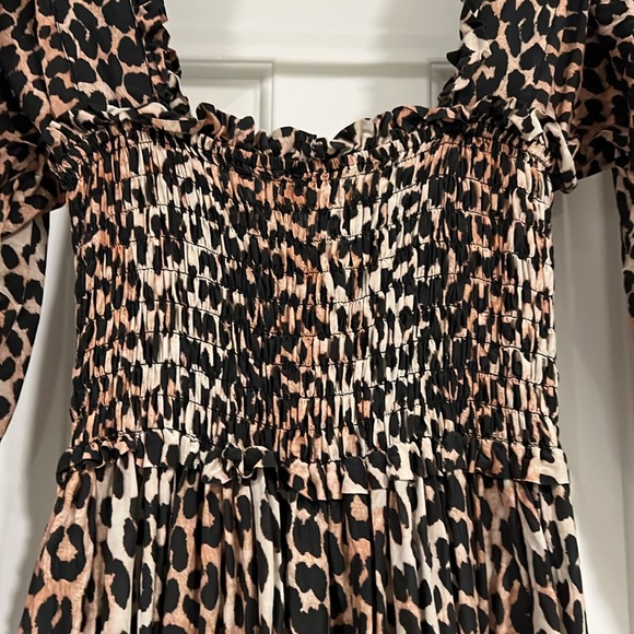 Ganni Leopard Maxi Dress Size 38 - Picture 3 of 5